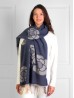 Cashmere Feeling Flower Scarf with Fringes